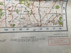 1942 War Office Publication Of Ordnance Survey Map Sheet 63 Of Leicester