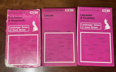 Job Lot 10 Vintage OS MAP LANDRANGER SHEETS, 1970s/1980s England, Scotland