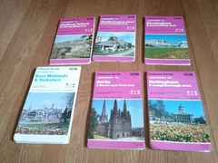 Vintage Ordnance Surveys Maps UK Great Britain 1980s LOT of 6 OS (Free Ship US)