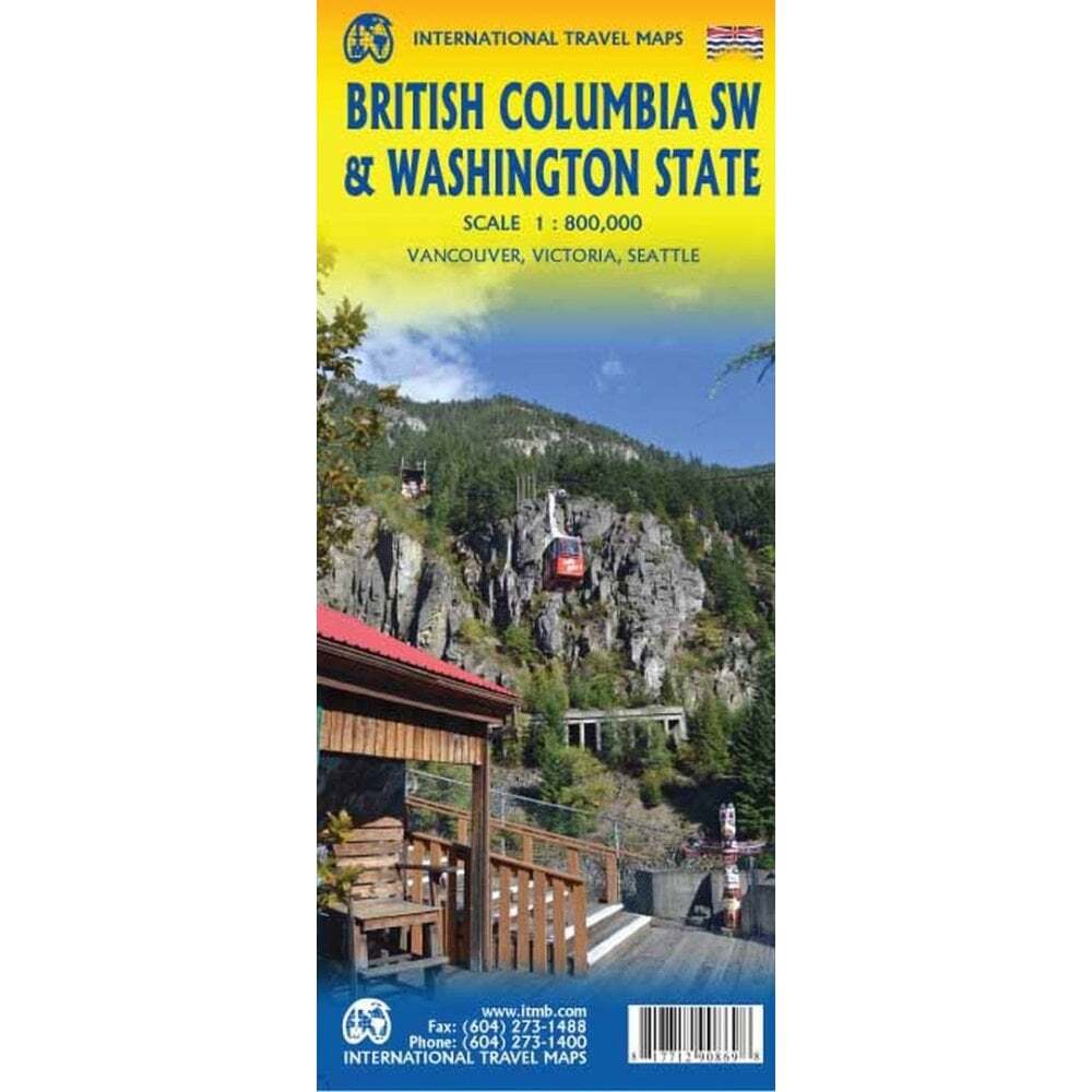 Canada 1:1,000,000 ITMB British Columbia Southwest & Washington State Travel Map