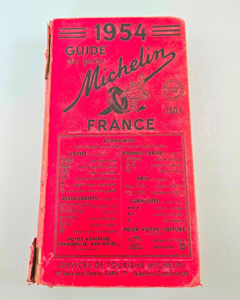 RARE 1954 Guide du pneu France Michelin Tyre Book Collectible HEAVY WEAR, READ!