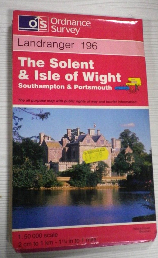 Landranger 196 Ordnance Survey Map 1:50000 The Solent & Isle of Wight