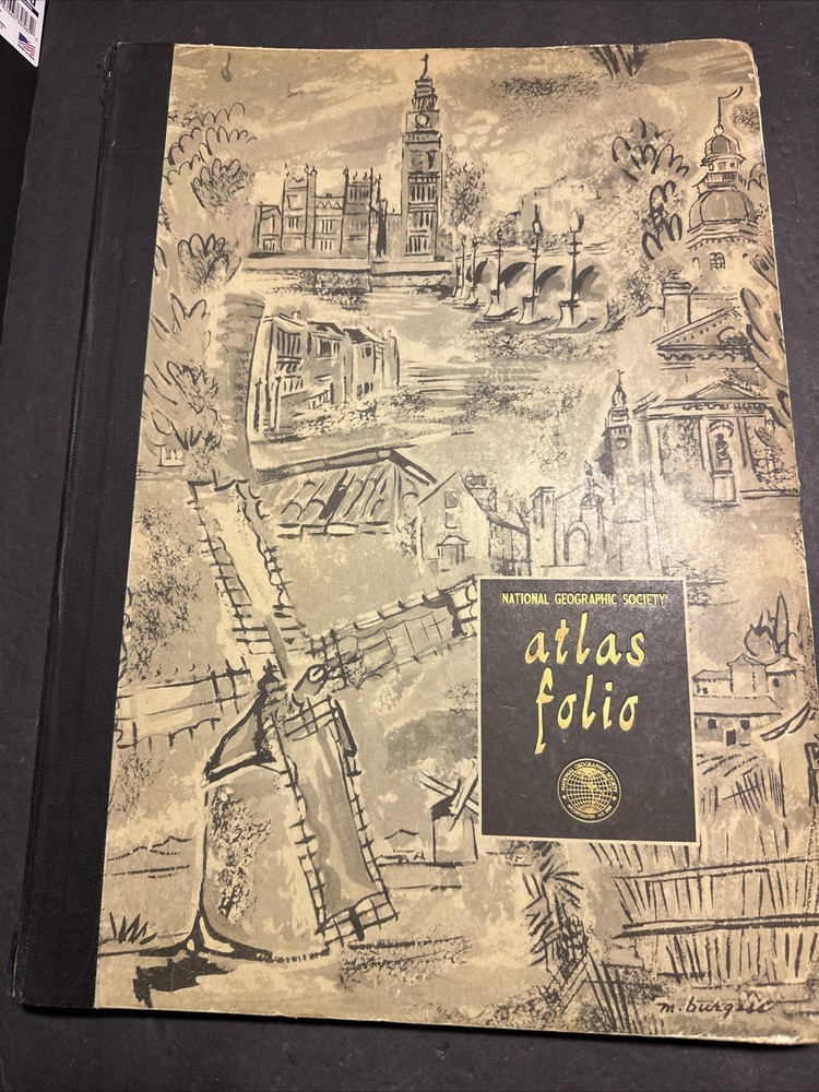 Vintage National Geographic Society Atlas Folio 1958 HC #R55