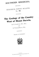 SURVEY BULLETIN No. 10. The Geology of the Country West of Mount Darwin