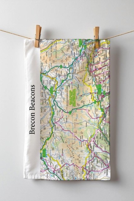 OS Map Tea-towel – Brecon Beacons National Park (General merchandise)