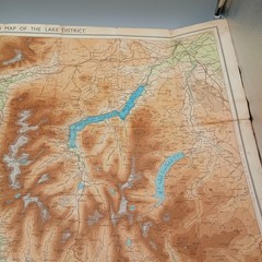 Bartholomew’s One Inch Map of the Lake District c1947 Cloth Folded Vintage Map