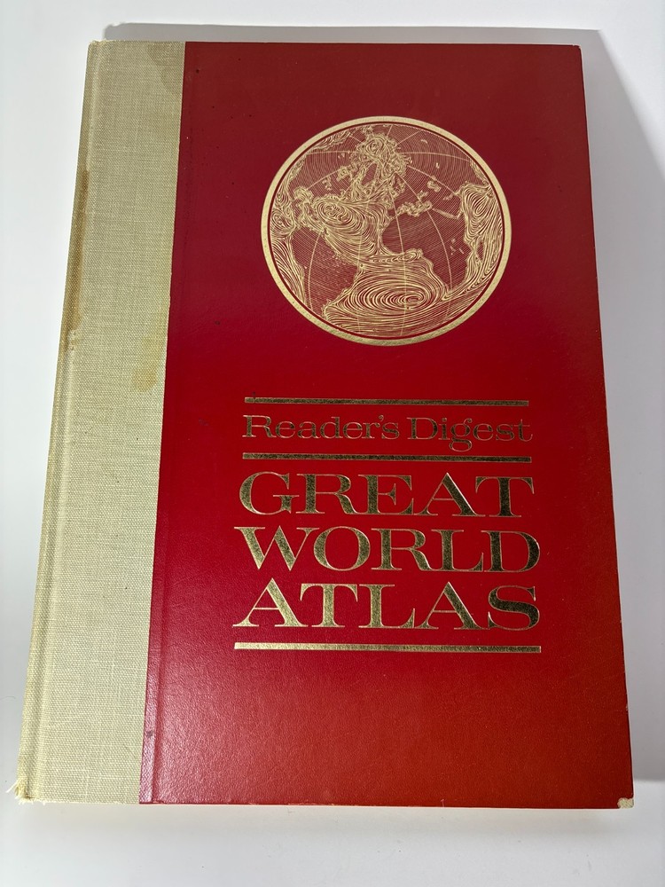 VTG 1963 Readers Digest Great World Atlas HC Coffee Table Book Map Prints++