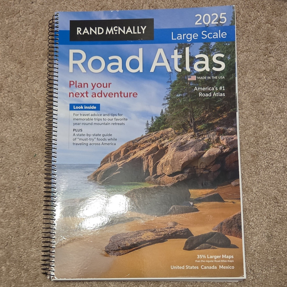 Rand McNally 2025 Large Scale Road Atlas Spiral Bound US Canada Mexico