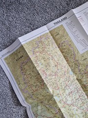 Vintage Bartholomew’s World Travel Map Thailand, Scale 1:1 500 000, 1987