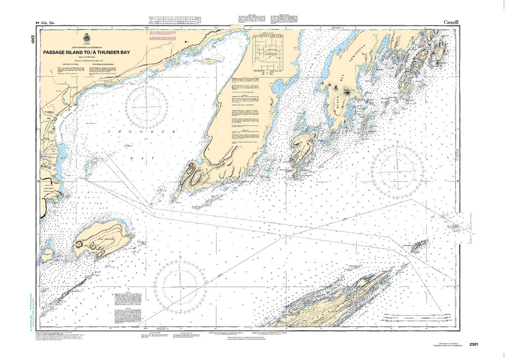 Passage Island to/à Thunder Bay | CHS Chart 2301 (47 x 34)