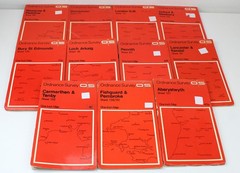 JOB LOT 11 Ordnance Survey Maps bundle Orange British Britain One-Inch map