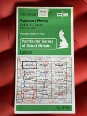 OS Ordnance Survey, Pathfinder Map, Sheet TL 24/34, Royston ( Herts )