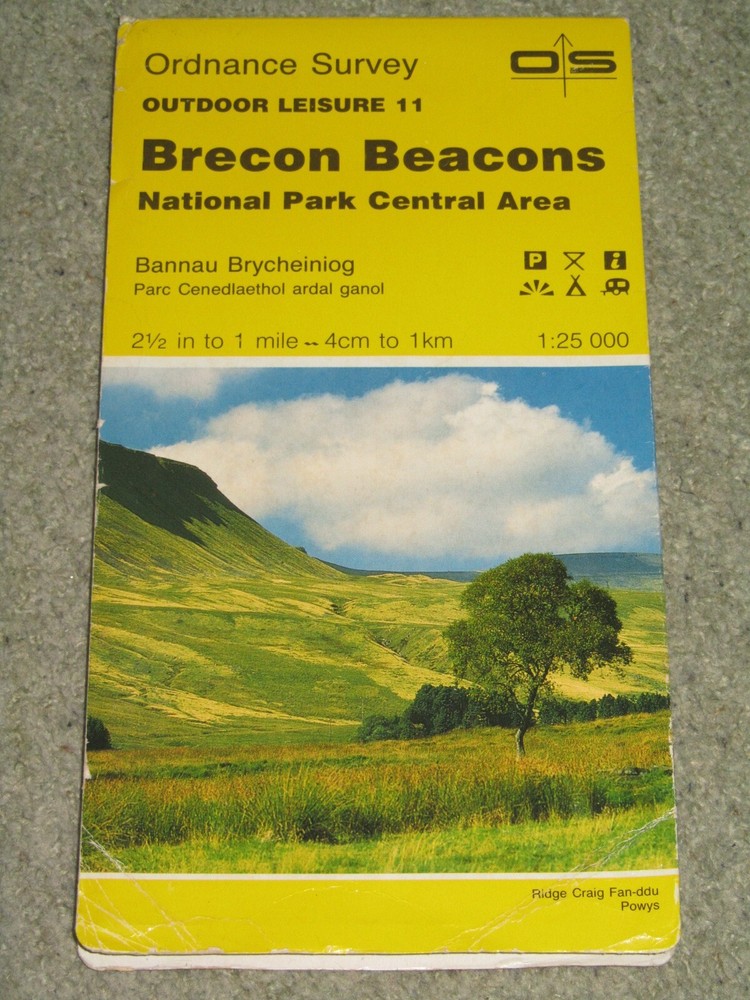OS Ordnance Survey Outdoor Leisure 11 Brecon Beacons National Park Central, 1986