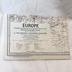 Vintage Map of Europe from National Geographic Society June 1957 Great Cond