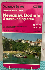 Newquay, Bodmin & Surrounding area OS Landranger 200 Map Tourist Travel. 1988