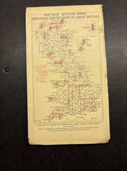Vintage Ordnance Survey Map 7th series One Inch Cloth Mounted Hereford 1952