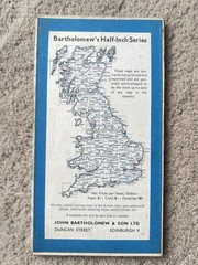 Bartholomew’s Map Tyneside Newcastle Vintage 60s 1962 Paper Half Inch Free Post
