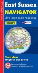 Philip’s Navigator Road Map East Sussex by Philip’s Maps Hardback Book The Fast
