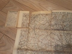 Vintage Bacon’s Cycling Road Map of England Sheet 6 poor condition see photos pl