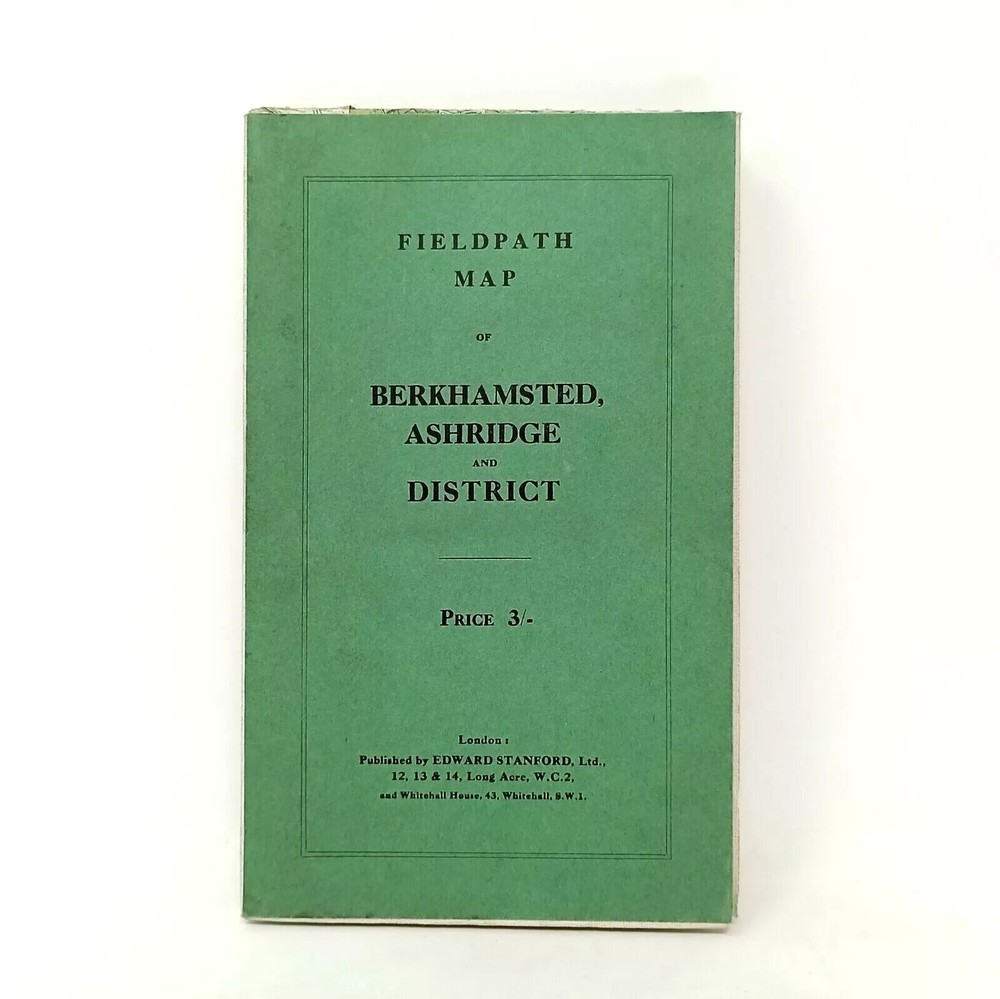 1938 Fieldpath Map of Berkhamsted, Ashridge and District Cloth Backed
