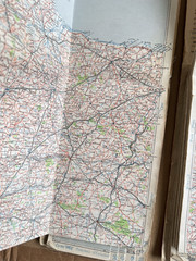 Vintage French Shell Map, No.2 & 3 Carte Regionale BRITTANY / PARIS. Deco Text