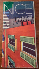 Original NICE City MAP South of France Town Plan 1984 vintage Cote d’Azur