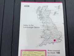 OS Ordnance Survey Landranger Map 186 Aldershot, Guildford. & area – 1984