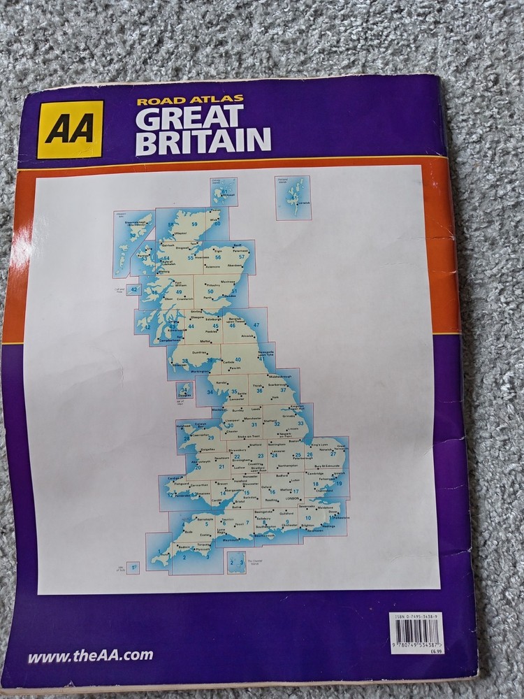 AA 2003 Road Atlas Great Britain Hardcover – Vintage Map Book