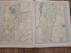 Rand McNally WORLD ATLAS Premier Edition 1929 Green & Gilt cover Color Maps USA