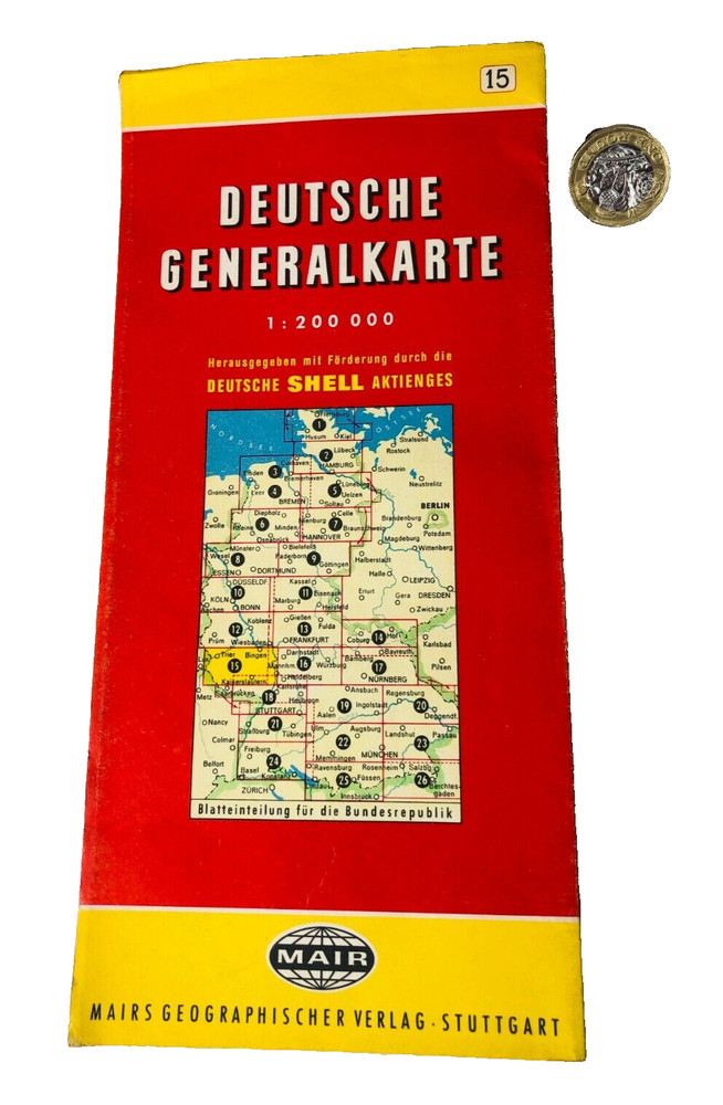 German Map Shell Tourist Collectable Vintage ra