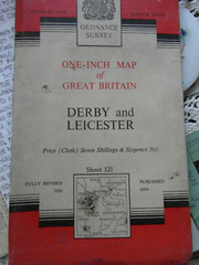 Ordnance Survey 1 Inch Map of Derby Leicester Nottingham, 1 Inch 1 Statute Mile
