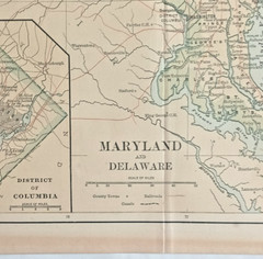 Maryland & Delaware Dodd Mead & Co map 1891 12 x 10 ins
