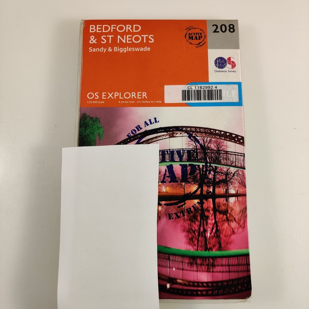 Bedford & St Neots Map | Weatherproof – Ordnance Survey Active 208