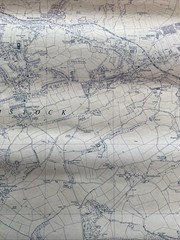 Vintage 1954 OS Large Scale National Grid Map Of Plymstock Nr Plymouth