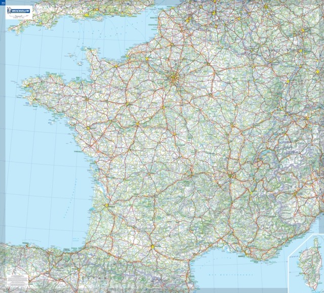 France – Michelin rolled & tubed wall map Encapsulated: by Michelin SHEET MAP