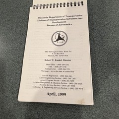 Vintage Wisconsin Airport Directory 1999 – 2000 Y2K Spiral Bound