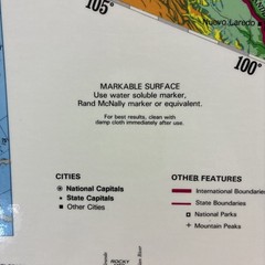 17″ x 22″ Rand McNally Markable Map of United States Two-Sided Pre-owned