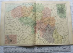 Vintage: Bacons engraved map Sheet 11 Belgium & Luxembourg