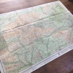 vintage Bartholomews cloth backed map of Salisbury plain