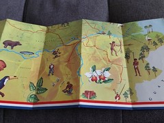 Mobil Travel Map Road Map Venezuela Vintage Fold Out Paper Map