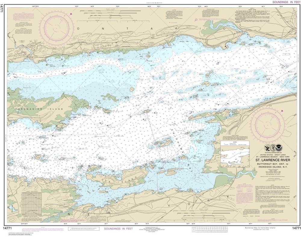 Butternut Bay, Ont., to Ironsides l., N.Y. | Waterproof NOAA Chart 14771
