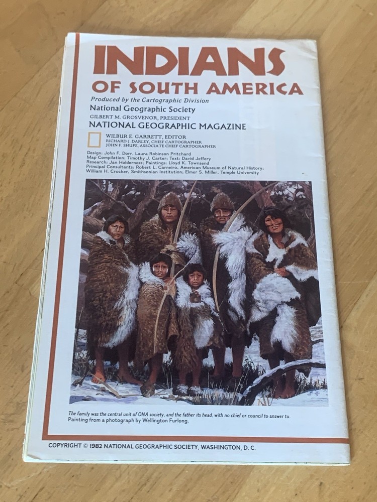 National Geographic Indians Of South Americe Map Magazine 1982