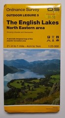 English Lakes North Eastern Area Ordnance Survey 2 1/2 Inch to a mile map – 1989