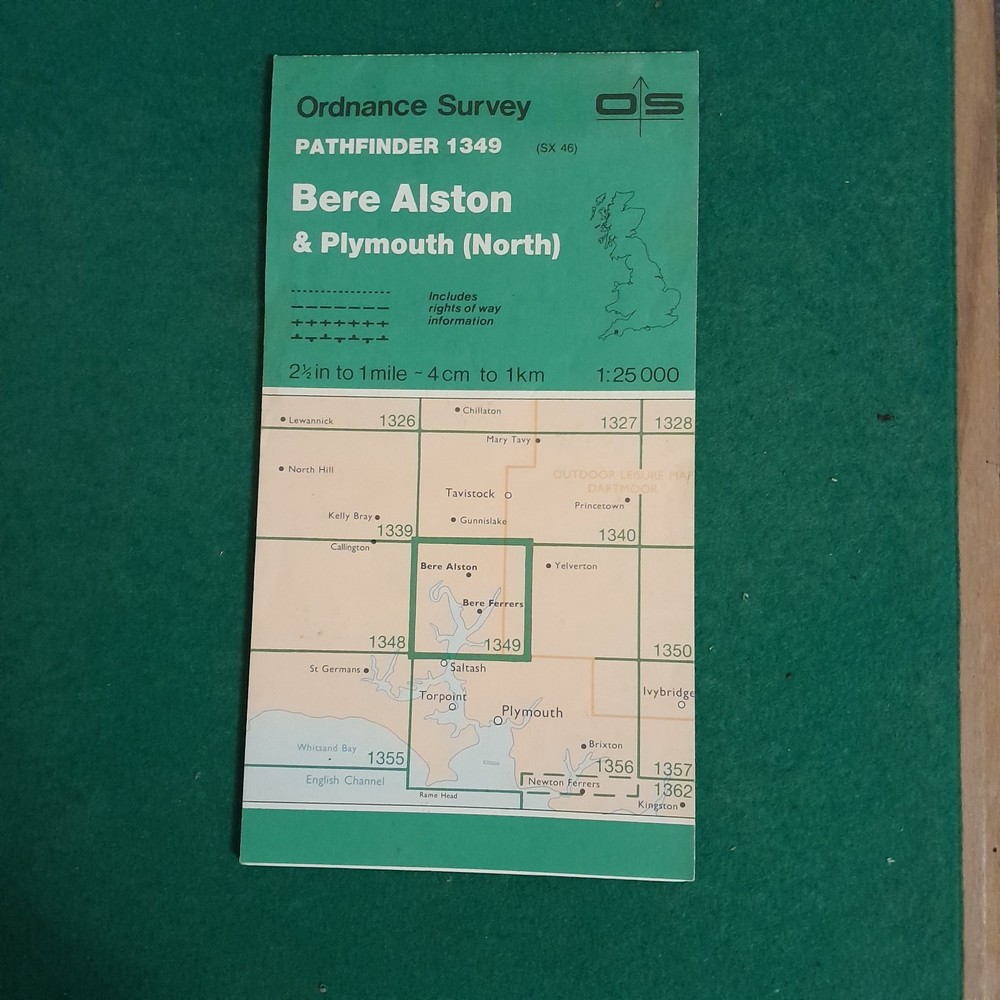 OS PATHFINDER 1349 BERE ALSTON & PLYMOUTH ( NORTH) WALKERS MAP 1:25 000 SCALE