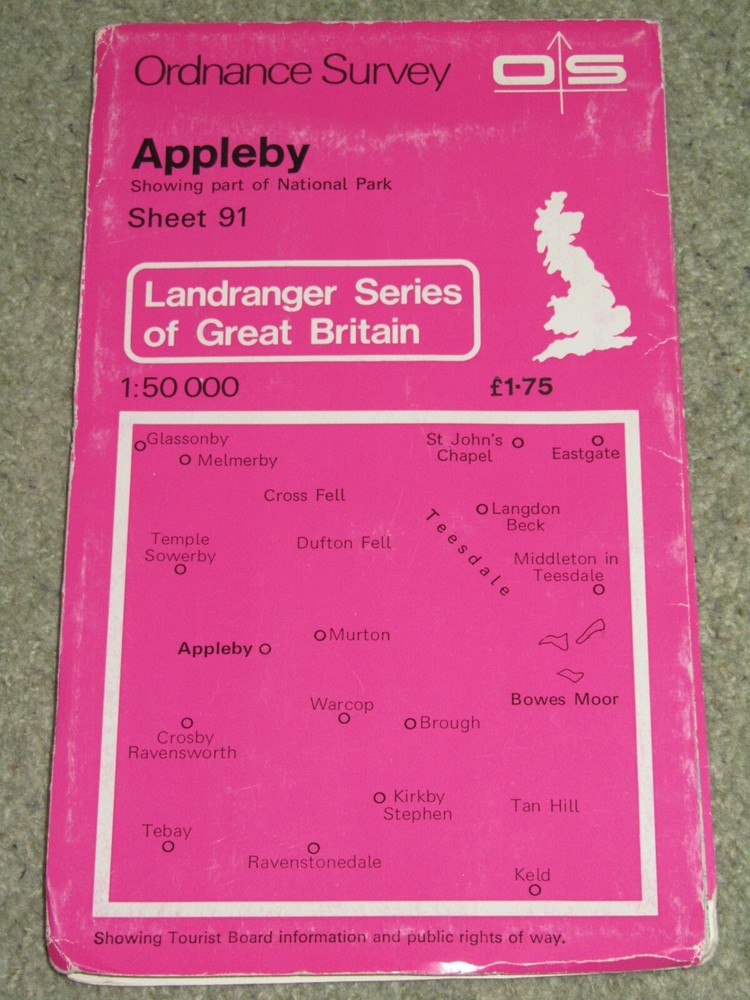 OS Ordnance Survey Landranger Map Sheet 91 Appleby – 1979 edn