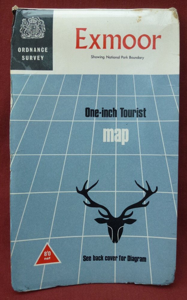 VINTAGE ORDNANCE SURVEY ONE-INCH TOURIST MAP – PAPER – EXMOOR – 1967