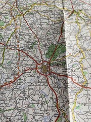 Michelin Map, No 59, of St-Brieuc, St-Malo, Rennes, France.