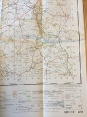 1960 Ordnance Survey One Inch Seventh Series Map 120 Burton Upon Trent inc Derby