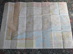 Southern New England 1960s Mobil USA Gas Station Map 1 inch = 6.8 Miles approx.
