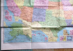 American Map Corp – Colorprint political map of US with highways 50″ x 38″ c1980